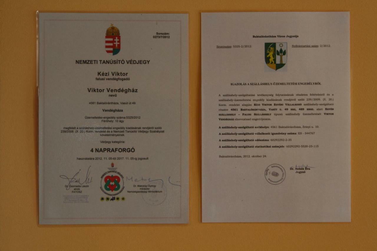 Viktor Vendeghaz Es Apartmanhaz Baktaloranthaza ภายนอก รูปภาพ